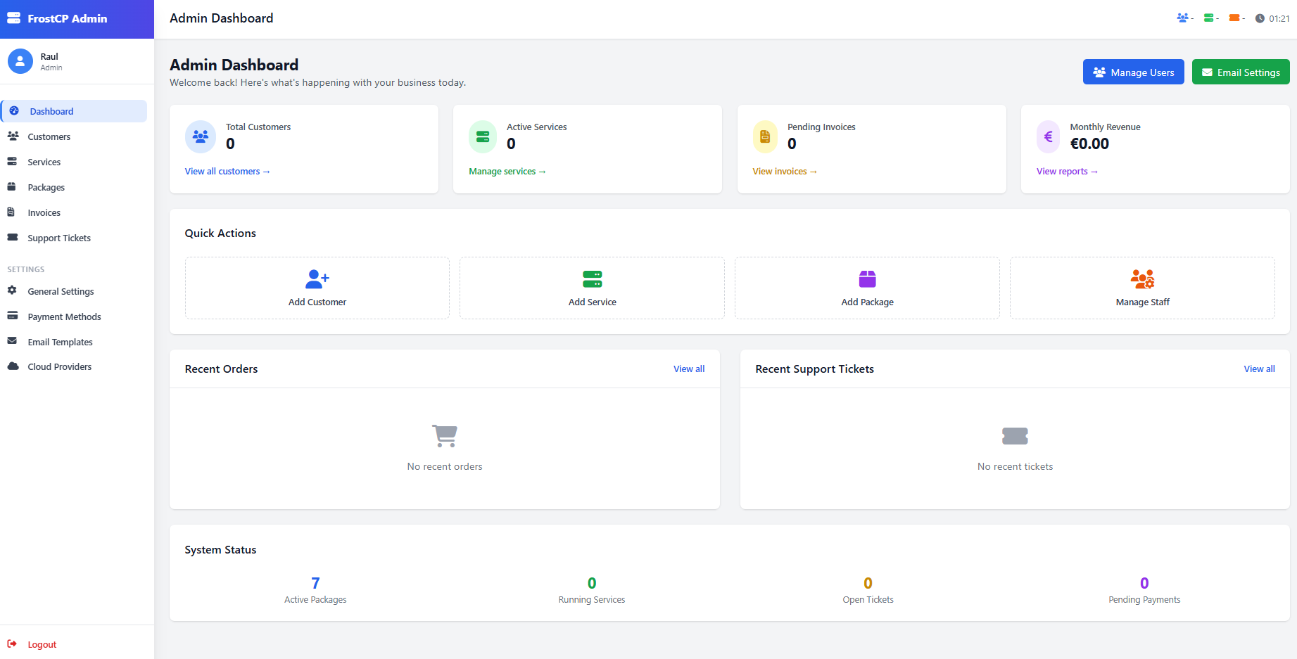 FrostCP Admin Dashboard